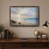 Coastal Dune Sunset canvas wall art with black gold frame in 98a30d1b 6a72 411c 8460 91526eb325c4