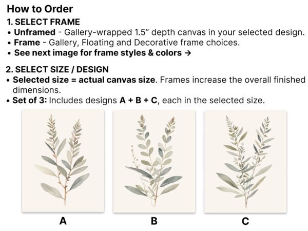 Tranqiul Botanical How to Order Canvas Print Sets Tranqiul Botanical How to Order Canvas Print Sets