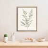 Tranquil Bontanical canvas wall art with oak floating frame above desk Tranquil Bontanical canvas wall art with oak floating frame above desk