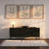 Tranquil Botanical Trio wall art in oak frames Tranquil Botanical Trio wall art in oak frames