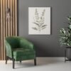 Tranquil Botanical center design canvas wall art with green chair Tranquil Botanical center design canvas wall art with green chair