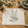 Tranquil Botanical placemat setting on table