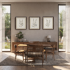 Tranquil Botanical with black gold frame in dining room Tranquil Botanical with black gold frame in dining room
