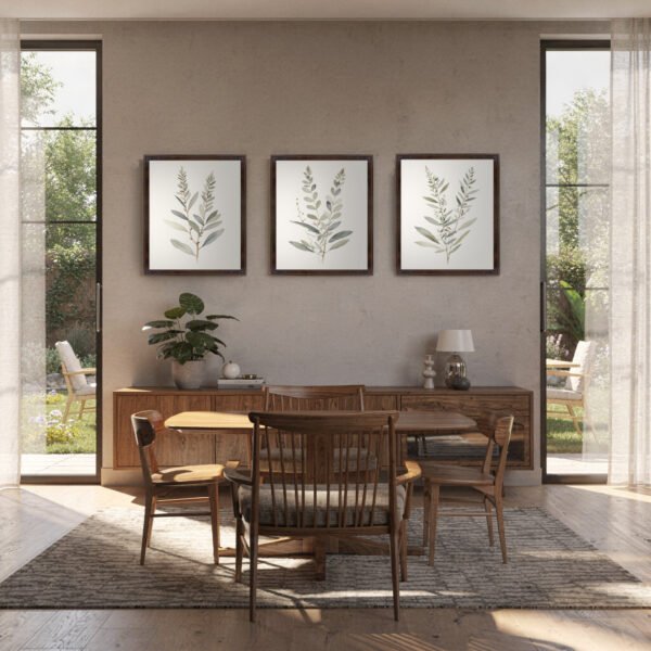 Vertical Trio in Dining Room canvas wall art Vertical Trio in Dining Room canvas wall art
