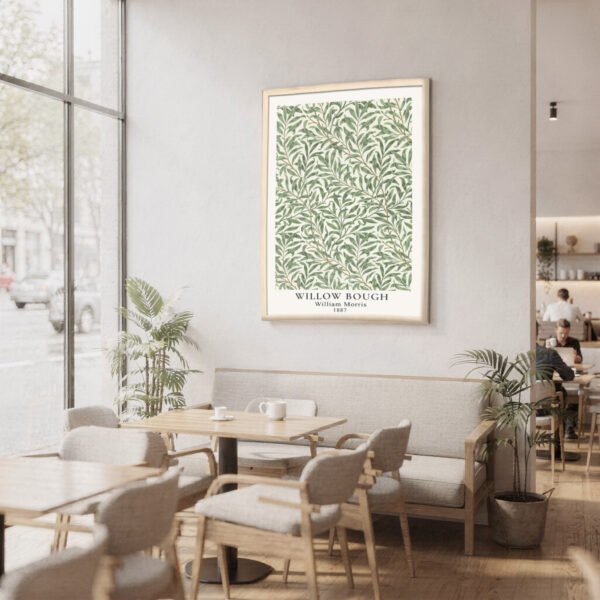 Willow Bough framed poster in cafe