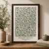 Willow Bough poster fine art print in espresso black frame sitting on a table