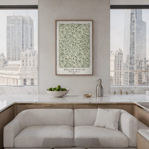 Willow Bough poster framed print wall art in kitchen