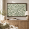 Willow Bough canvas wall art in an espresso black frame in a warm neutral living room