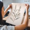 Woman Holiding Tranquil Botanical Left Fine Art Print Woman Holiding Tranquil Botanical Left Fine Art Print