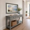 coastal dune sunset in entry way with driftwood gray frame