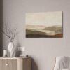 Earthy abstract landscape unframed canvas wall art in warm neutral tones