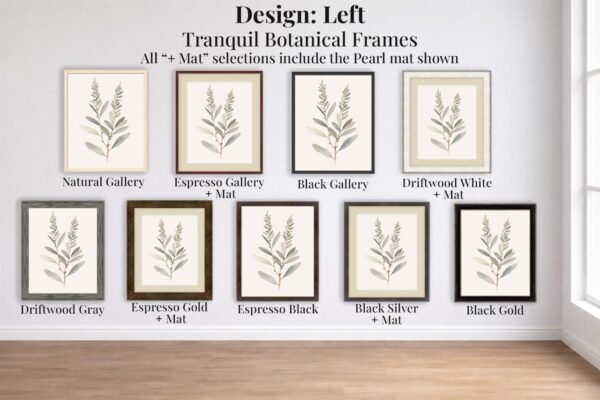tranquil botanical left frame options tranquil botanical left frame options