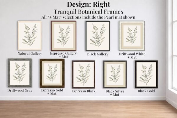 tranquil botanical right mockup Tranquil Botanical Right Design Frame Options