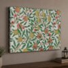 Fruit unframed canvas wall art above entry table