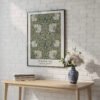 Pimpernel art print poster in black frame above console table Pimpernel art print poster in black frame above console table
