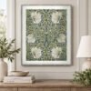 Pimpernel canvas wall art in driftwood white frame above table