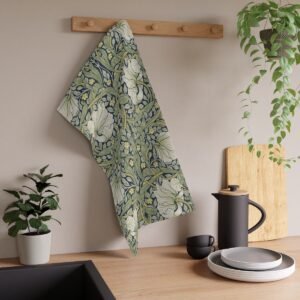 Pimpernel cotton twill tea towel william morris inspired hanging in kitchen Pimpernel cotton twill tea towel william morris inspired hanging in kitchen